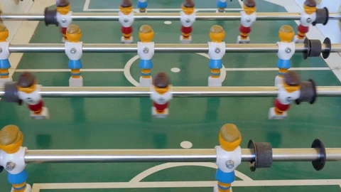 Medium Shot of Playing Table Foosball at a Bar in 4K Stock Footage 86452310