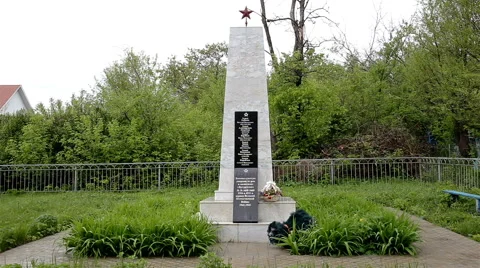 Medium shot Red Army Memorial on cemetery Stock Footage 65290934