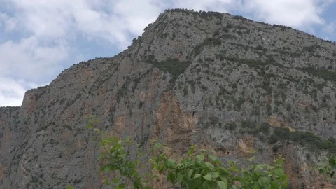 Medium shot of a rocky mountain Stock Footage 77717574