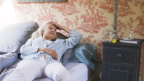 Medium shot side view of amused young female entrepreneur holding digital tablet Stock Footage 278012640