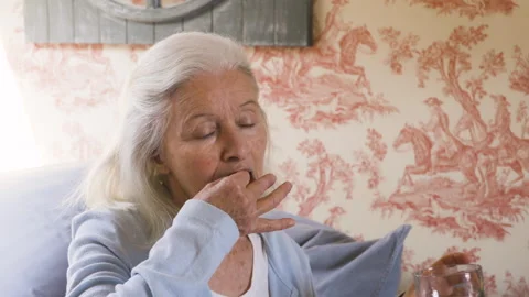 Medium shot side view of amused young female entrepreneur holding digital tablet Stock Footage 278012702