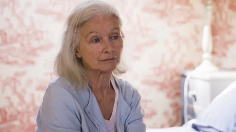 Medium shot side view of amused young female entrepreneur holding digital tablet Stock Footage 278012716