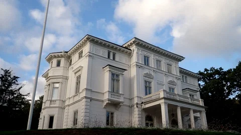 Medium shot with view from the corner of Nolhaga castle Stock Footage 115635887