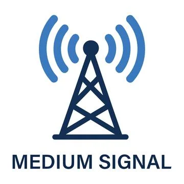Medium signal strength cell tower icon with waves Stock Illustration