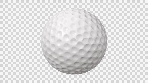 Medium size Golf Ball with transparent (alpha) background Stock Footage 252006061
