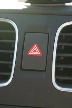 Medium-sized Car: Internal - Hazard Lights Stock Photos