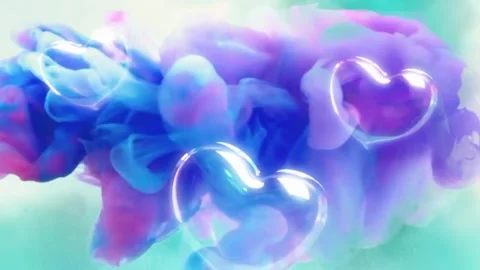 Medium-sized cloud of smoke or dust. Includes a heart-shaped balloon. Stock Footage 262486656