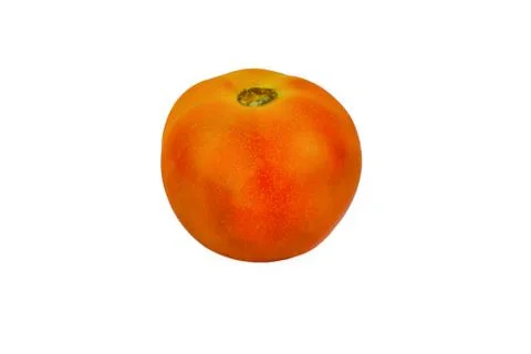 Medium sized red colored ripe tomato isolated in a white paper background Stock Photos