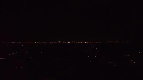 Medium Sized Town City Lights Stock Footage 155910075