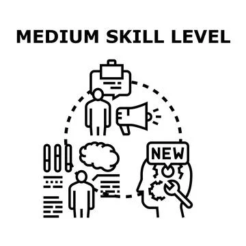 Medium skill level concept illustrating learning process Stockillustratie