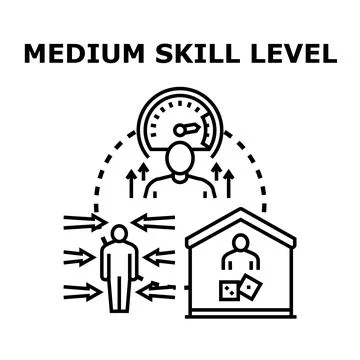 Medium skill level measuring successful development progress Stock Illustration