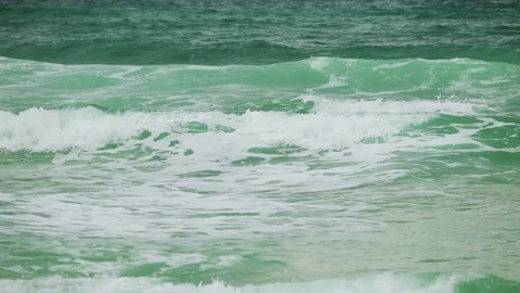 Medium Slow Motion of Waves Crashing in Gulf Coast Video stock 133098131