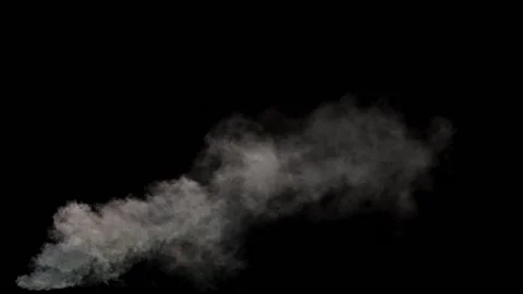 Medium smoke effect suitable for ground steam, black background with alpha Stock Footage 142647216