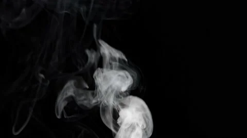 Medium Smoke, Suitable For Smoke From Chimney, Black Background With Alpha Stockbeeldmateriaal 152882261