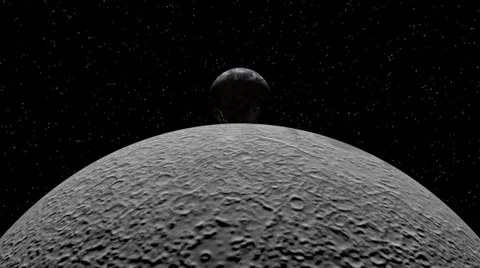 Medium Speed Flight around Earth From the Moon Stock Footage 39602223