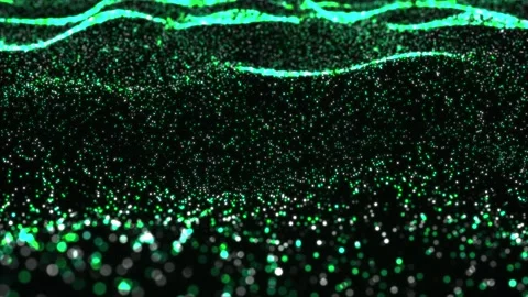 Medium spring green abstract wavy data space creative motion design. Flowin.. 스톡 동영상 246652714