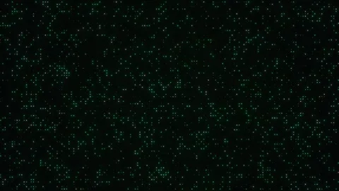 Medium spring green glowing ambient digital code space. Cyber floating dots.. Vídeos de archivo 246355418