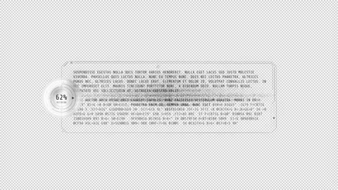 Medium text decoding window with percentage loader. Video stock 244945837