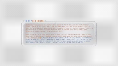 Medium text decoding window with text cursor effect. Stock Footage 242386665