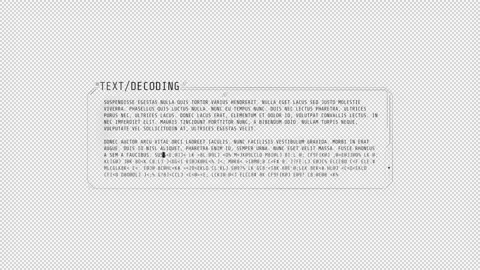 Medium text decoding window with text cursor effect. Video stock 244959347