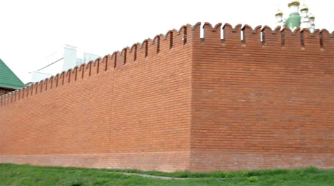 Medium tracking shot of Red bricks wall 動画素材 65287830