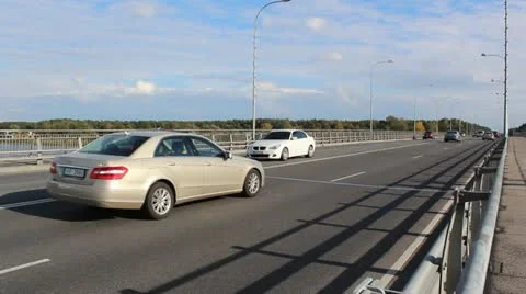 Medium traffic bridge Stock Footage 12255992