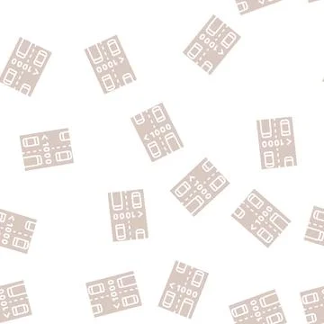 Medium traffic road glyph seamless pattern Stock Illustration