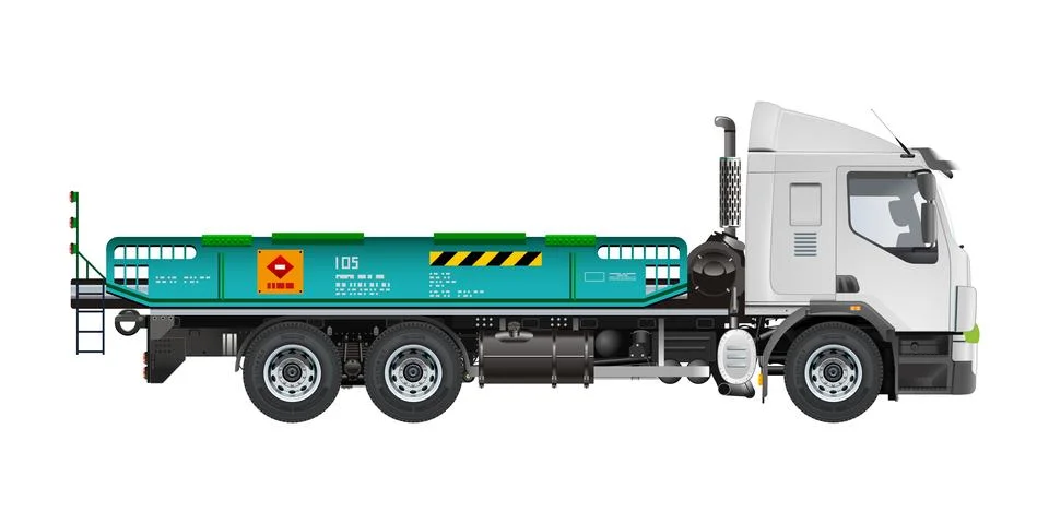 Medium Truck Trailer cargo without container box 3D vector illustration Stock Illustration