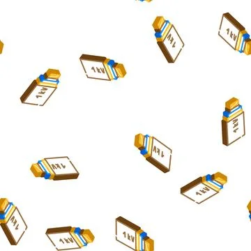 Medium voltage cables isometric icon seamless pattern Stock Illustration