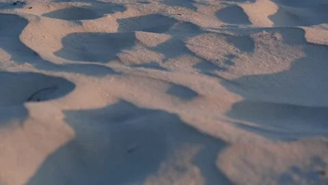 Medium Walking Shot of Sunlit Sugar Sand on Gulfcoast Florida Beach 4K 60fps Stock Footage 154880459
