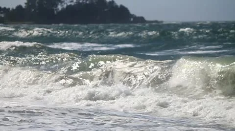 Medium waves crashing Stock Footage 10746789