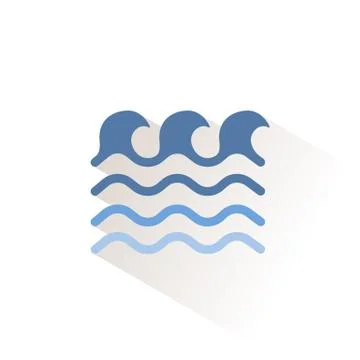 Medium waves. Isolated color icon. Weather vector illustration Stock Illustration