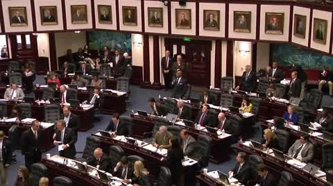 Medium wide shot Florida House floor debate 2013 SESSION-6 Stock Footage