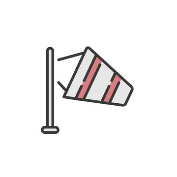 Medium wind. Filled color icon. Weather vector illustration Stock Illustration