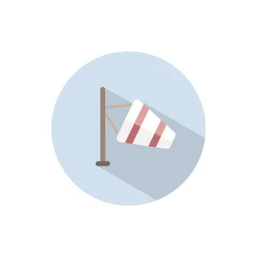 Medium wind. Flat icon on a circle. Weather vector illustration Stock Illustration