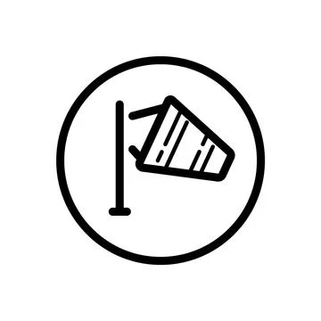 Medium wind. Outline icon in a circle. Weather vector illustration Stock Illustration
