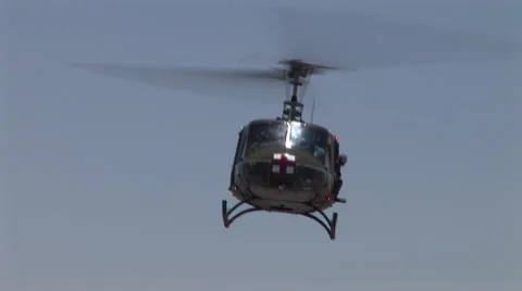 Medivac landing  at airbase Stock Footage 45657340