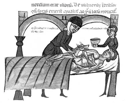 Medizin, Anatomie, Chirurgische Szene von 1300, Rolandus Parmensis, Chirur... Stock Photos