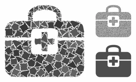 Medkit Composition Icon of Irregular Pieces Stock Illustration
