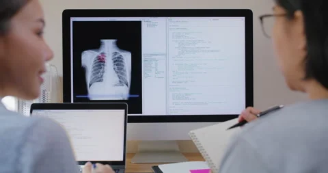 Medtech developer code programming for medical innovation platform. Video stock 221631132