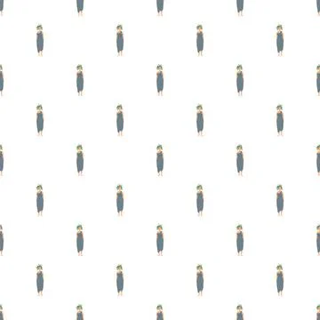 Medusa gorgon creature repeating pattern white background Stock Illustration