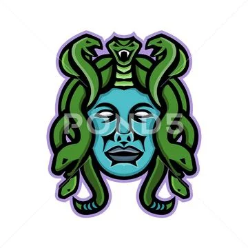 Medusa Greek God Mascot Stock Illustration