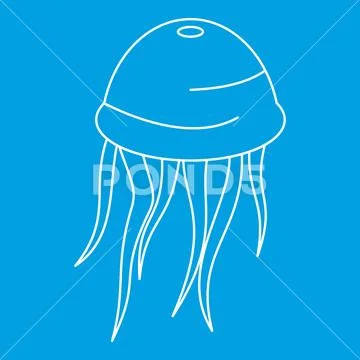 Medusa icon, outline style Stock Illustration