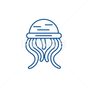 Medusa line icon concept. Medusa flat vector symbol, sign, outline illustration Stock Illustration