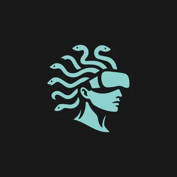 Medusa Tech VR Logo Ilustração Stock