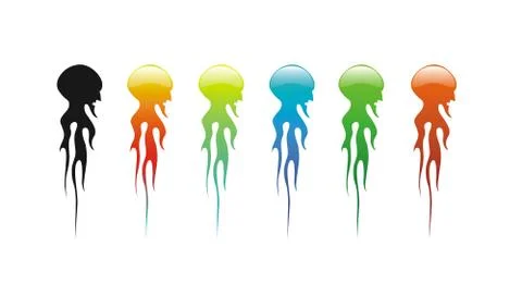 Medusa Uncle Evil Rianbow Stock Illustration