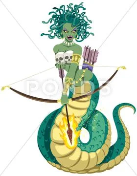 Medusa on White Stock Illustration
