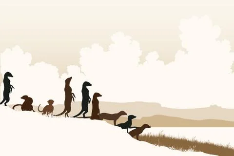 Meercat lookouts Stock Illustration