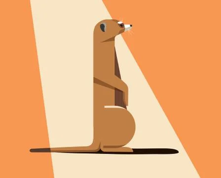 Meerkat bask in the sun Stock Illustration