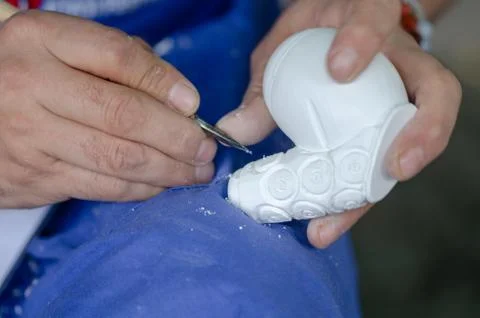 Meerschaum processing by master Stock Photos